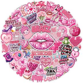 100pcs Y2k Retro Stickers, 2000s Aesthetic Sticker for Teen Girls Waterproof Decals for Water Bottles Laptop Luggage Computer Scrapbooking Adults Girls Kids Funny Party Birthday