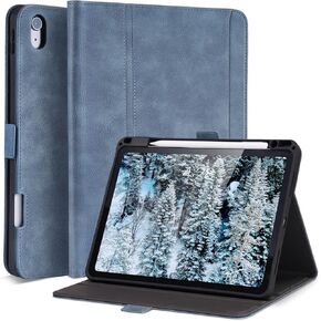 Case for iPad Air 11 Inch M3 2025/ M2 2024,iPad Air 5th/4th Generation Cover 10.9'' with Pencil Holder Pocket,Vegan Leather,Multi Angles Stand,Magnetic Closure,Auto Sleep/Wake,Brown