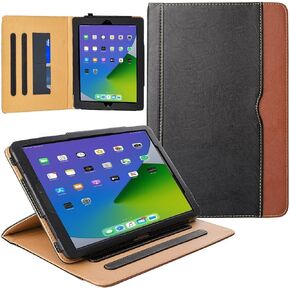 Smart Cover Folio Wallet Case for iPad 9th 8th 7th Generation 10.2 Inch 2021/2020/2019 - Shockproof Magnetic Kickstand w/Auto Sleep/Wake - Two Card Holder Slots & Pencil Holder