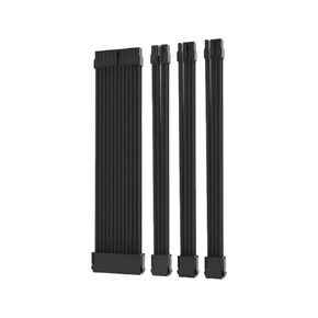 PC Power Supply Sleeved Cable Extension Kit, 30CM 24Pin PCIE GPU 8Pin CPU 4+4Pin Extensions with Cable Combs Set(All White)