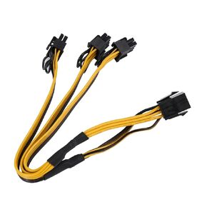 Pcie GPU 6Pin 1 to 3 Port 6+2Pin Female to Male Extension Cable PCI Express Graphics Card 6Pin to 8Pin Power Supply Cord