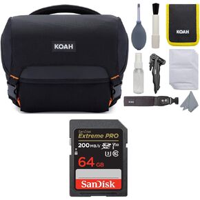 Koah Roebling Street Camera System Gadget Bag with Accessory and Cleaning Kit Bundle with 64GB Extreme PRO (2 Items)