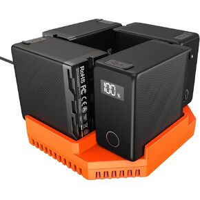 SMALLRIG USB-C NP-F970 Battery (4-Pack) and 4-Channel NP-F970 100W Fast Charger