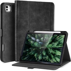 حالة مصنوعة يدويًا لـ iPad Pro 13 Inch M4 2024 A2925 A2926 A3007 مع جيب حامل القلم الرصاص ، وقصة الزوايا المتعددة ، والإغلاق المغناطيسي ، وغطاء واقي من الورقة الجلدية النباتية ، والنوم التلقائي/الاستيقاظ ، والبني in Kuwait