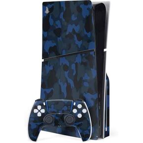 ألعاب Skinit Scenit Maming متوفرة مع حزمة PS5 Slim Disk - تصميم كامو الشارع الأزرق الفاتح