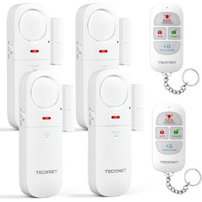 TECKNET Sensor Alarms for Home Security, Door and Window Alarm for Home Security, Portable 2-in-1 Alarms and Doorbells, for Child Safety