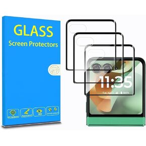Astter for Motorola Razr 2025 Front Screen Protector 3 Pack,Moto Razr 2025 Full Cover Tempered Glass Screen Protector,3D Curved Tempered Glass for Razr 2025 Screen Protector Anti Scratch Bubble Free