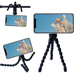 CCSmall Octopus Phone Tripod for Magsafe, Universal Magnetic Phone Holder Stand for iPhone Android Action Camera, Portable 360° Rotation Mini Travel Tripod Black