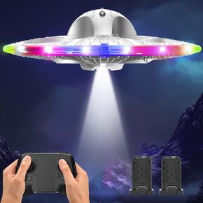 Foam Drone RC UFO للأطفال والمبتدئين ، طائرة التحكم عن بعد مع الضوء ، طائرة هليكوبتر طائرة RC مع تحوم تلقائية وبطاريتين (15 دقيقة)