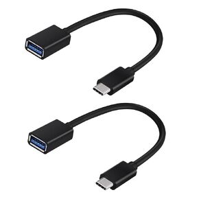 OTG USB-C 3.0 Adapter (2 Pack) Compatible with Motorola Moto G 5G Plus to Quick Multi-Use Functions to Backup, Keyboard, mice, Thumb Drives, Saves, More (Black)