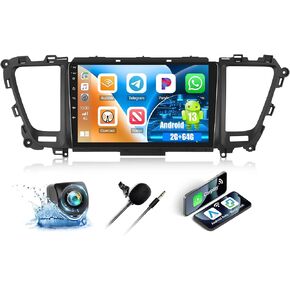 Camecho 2G+64G Android 13 Stereo Car Stereo for Kia Carnival Sedona 2014-2019 9 inch touch screen with carplay android auto mirror link 26ui bluetooth fm gps gps swc wifi swc camera camera