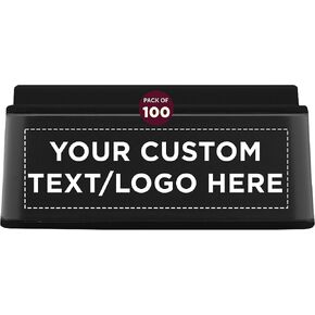 DISCOUNT PROMOS Custom Light Up Logo Phone Stands Set of 10, Personalized Bulk Pack - Essential Smartphone Accessory, Perfect for Office and Home - Black