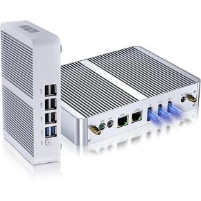 Fanless Mini PC, 12th Gen N100 Desktop Computer, 16G RAM 512G SSD Firewall Router Office Computer 0 Noise, 8 USB, Dual LAN/HDMI, DP, 4K Triple Display Output, Win-11 Pro in Saudi Arabia