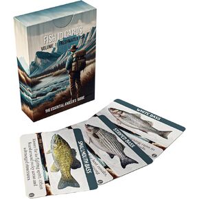Freshwater Fishing ID Cards: Waterproof, 52-Identification Card Set for Anglers - Learn Fish Species, Techniques, & Tips. The Ultimate in Fishing Accessories, fits in Any Tackle Box.
