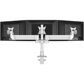 M2034 Desktop Triple Monitor Holder Support Aluminum Full Motion Triple Monitor Arm Loading 16kgs with 40cm Stand Pole(Loading 1-8kgs)