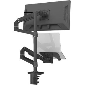 DL-9012LP-II Clamp Stand Mechanical Spring Table Arm 17-38" LCD Monitor Bracket+Notebook Laptop Desktop Holder 3-11kg(600mm Pole Black)