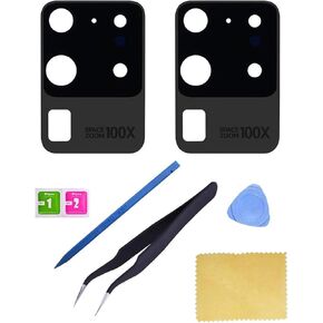 Ubrokeifixit Galaxy S20 Ultra Back Rear Camera Glass Lens Cover Replacement with Pre-Cut Tape for Samsung Galaxy S20 Ultra 6.9" SM-G988(NOT for S20+ 6.7",NOT for S20 6.2") (S20 Ultra/2pcs)