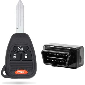 Keyless Entry Remote Kit 4 Button Compatible with Chrysler, Compatible with Dodge, Compatible with Jeep Models (OHT692427AA/OHT692413AA)