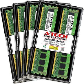 A-Tech 32GB Kit (8x4GB) RAM for HP ProLiant DL160se G6, DL360e G8, DL360p G8, DL380 G7, DL380p G8, DL980 G7, ML150 G6 | DDR3 1333MHz PC3-10600 ECC RDIMM 1Rx4 1.5V Registered Server Memory Upgrade