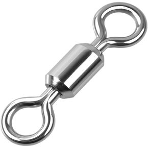 100 Pcs Fishing Swivels Saltwater, 100% 304 Stainless Steel Power Swivel Corrosion Resistance Barrel Swivels High Strength Freshwater Fishing Line Lure Leader Connectors