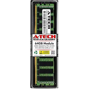 A-Tech 64GB RAM Replacement for Kingston KSM26LQ4/64HCI | DDR4 2666MHz PC4-21300 (PC4-2666V) 4DRx4 (4Rx4) 1.2V ECC LRDIMM Load Reduced DIMM 288-Pin Memory Module