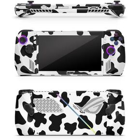 ZOOMHITSKINS Compatible for Asus Rog X (2024) Ally Skin, Cow Milk Black White Dairy Farm Cartoon Cute Kawaii, Durable 3M Vinyl Sticker, Made in The USA