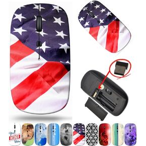 maizi Cordless Computer Mouse for Laptop Chromebook Computer, Cordless Computer Mice Image ID: 5723101 Flag of The USA or uni 2.4G Lightweight with USB Receiver American-Made Product