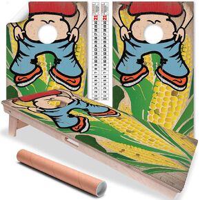 Cornhole Board Wraps & Decals Cornhole Wraps for Boards Set of 2 Corn Hole Decal, 25+ Designs Skins Professional Vinyl Cornhole Decal for Boards Covers Sticker Cornhole Vinyl Wraps (Kiss My Ass)