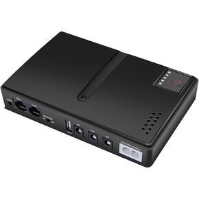 Yunir UPS Battery Backup,15V 24V POE 5V 9V 12V Uninterruptible Power Supply,USB 18W Output Backup Battery Power Supply,Multiple for Camera Router Optical Modem (US Plug)