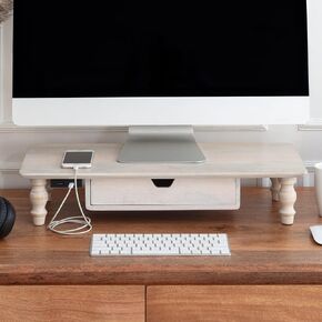 Anji Mountain Monitor Stand - Desktop Organizer & Laptop Riser, Ergonomic Monitor Riser, Space-Saving Monitor Stand for Desk, Durable Construction, Easy Assembly, Ideal for Home & Office,Black