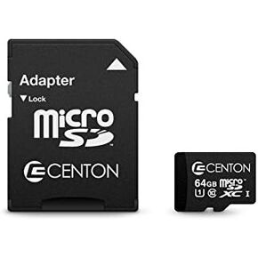 Centon MicroSD UHS-I / A1 / V10 / U1 / Class 10 Flash Memory Card 64GB x 1, (S1-MSDXU1-64GTAA)