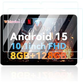 واقي الشاشة للذئب W6 Android 15 Tablet 10 بوصة أقراص ، مضاد للخلع 9H صلبة اللمس حساس 2.5D الحواف الدائرية الفقاعة مجانا سهلة التثبيت ، 2 عبوة.