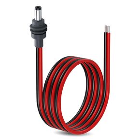 Cerrxian DC5521 Power Poweraizs Cables for Starlink Mini ، 14awg DC 5.5mm × 2.1 مم قابس ذكر إلى سلك عاري مفتوح الطاقة DIY سلك ، ملحقات كابل الطاقة المقاوم للماء - 3.2 قدم