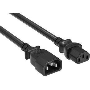 Cableleader 15ft IEC-320 C13 إلى C14 سلك تمديد الطاقة الثقيل 14 AWG 15A/250V SJT ، أسود