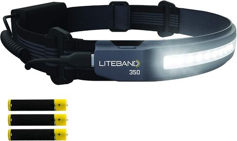 Liteband FLEX 300 Wide-Beam LED Headlamp - 210° Illumination, 300 Lumens, Improved OVLED Design - AAA Batteries, Adjustable, Camping, Running, Hiking, Fits Hard Hats, LBF300-AN, Night in Kuwait
