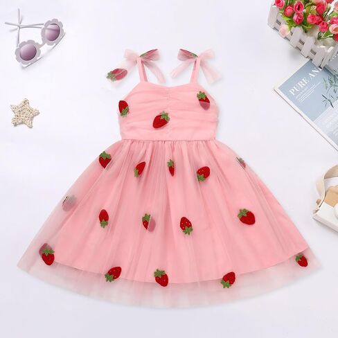 Tutu Dress for Baby Girls, 1/2 Birthday Outfit Girls, Princess 1st Birthday Dresses Toddler Bowknot Sleeveless Smoked Dresses Baby Pageant Spring Summer Dress Photographs Pink Colorful 5-6X in Saudi Arabia
