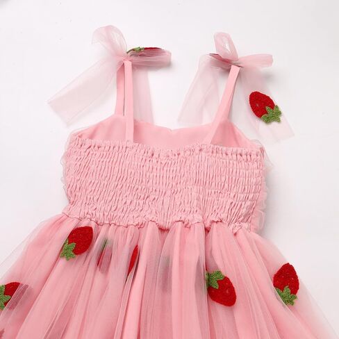 Tutu Dress for Baby Girls, 1/2 Birthday Outfit Girls, Princess 1st Birthday Dresses Toddler Bowknot Sleeveless Smoked Dresses Baby Pageant Spring Summer Dress Photographs Pink Colorful 5-6X in Saudi Arabia