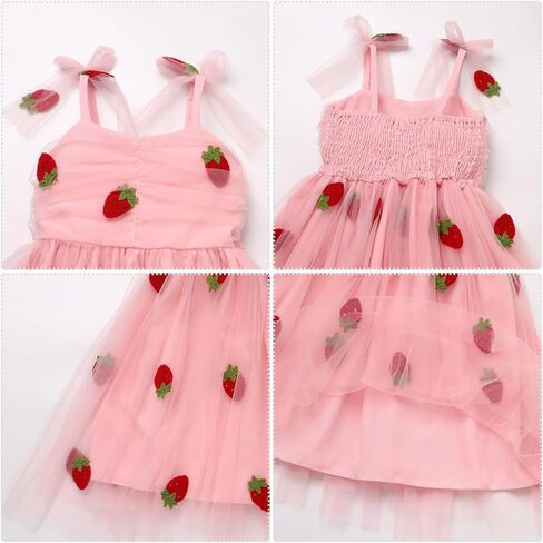 Tutu Dress for Baby Girls, 1/2 Birthday Outfit Girls, Princess 1st Birthday Dresses Toddler Bowknot Sleeveless Smoked Dresses Baby Pageant Spring Summer Dress Photographs Pink Colorful 5-6X in Saudi Arabia