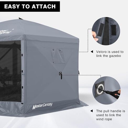 MASTERCANOPY Escape Shelter Side Panel with Window (10x10,Gray) in Kuwait
