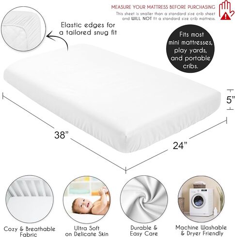 Sweet Jojo Designs Red and White Baby Boy Fitted Mini Portable Crib Sheet for Baseball Patch Sports Collection - for Mini Crib or Pack and Play ONLY in Saudi Arabia