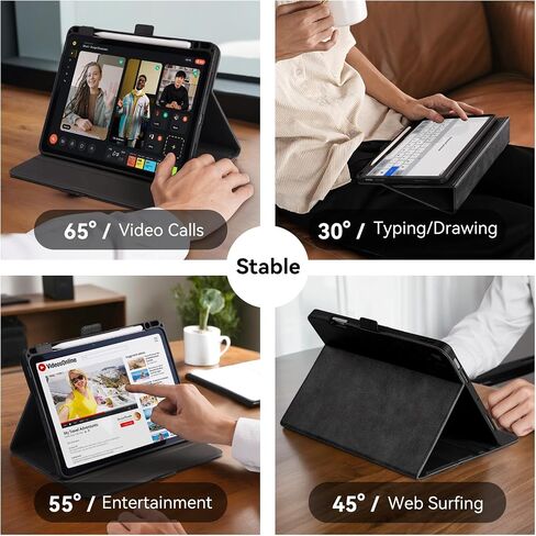 حالة مصنوعة يدويًا لـ iPad Pro 13 Inch M4 2024 A2925 A2926 A3007 مع جيب حامل القلم الرصاص ، وقصة الزوايا المتعددة ، والإغلاق المغناطيسي ، وغطاء واقي من الورقة الجلدية النباتية ، والنوم التلقائي/الاستيقاظ ، والبني in Kuwait