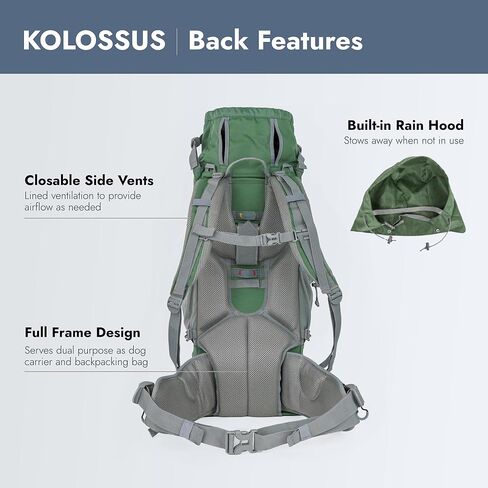 K9 Sport Sack | Kolossus Dog Carrier Backpack for Small and Medium Pets | Front Facing Adjustable Dog Backpack Carrier | Fully Ventilated | Veterinarian Approved (XX-Large, Kolossus - Green) in Kuwait