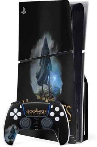 Skinit Decal Gaming Skin Compatible with PS5 Slim Disk Bundle - Officially Licensed Wizarding Worlds Hogwarts Legacy Character Art Design in Saudi Arabia