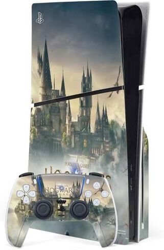 Skinit Decal Gaming Skin Compatible with PS5 Slim Disk Bundle - Officially Licensed Wizarding Worlds Hogwarts Legacy Character Art Design in Saudi Arabia