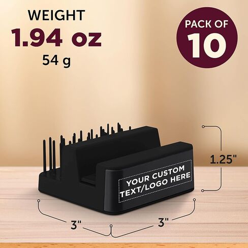 Promos خصم Custom Light Logo Logo Stands مجموعة من 10 ، حزمة كبيرة مخصصة - ملحق للهاتف الذكي الأساسي ، مثالي للمكتب والمنزل - الأسود in Saudi Arabia