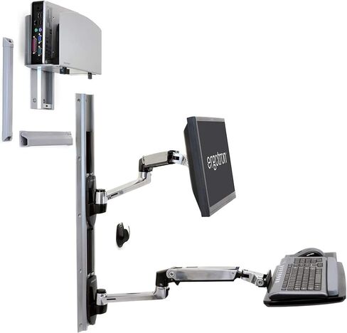 Ergotron – LX Wall Mount System – Medium CPU Holder, Polished Aluminum in Saudi Arabia