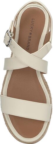 Lucky Brand Women's TRIANNA Wedge Sandal, Pristine, 6.5 in Saudi Arabia