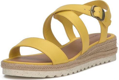 Lucky Brand Women's TRIANNA Wedge Sandal, Pristine, 6.5 in Saudi Arabia