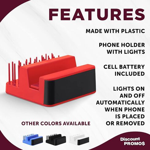 Promos خصم Custom Light Logo Logo Stands مجموعة من 10 ، حزمة كبيرة مخصصة - ملحق للهاتف الذكي الأساسي ، مثالي للمكتب والمنزل - الأسود in Saudi Arabia