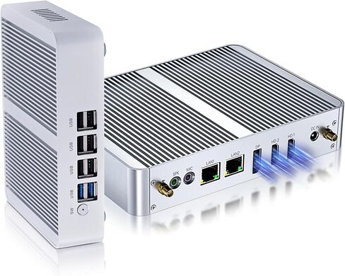 Fanless Mini PC, 12th Gen N100 Desktop Computer, 16G RAM 512G SSD Firewall Router Office Computer 0 Noise, 8 USB, Dual LAN/HDMI, DP, 4K Triple Display Output, Win-11 Pro in Saudi Arabia